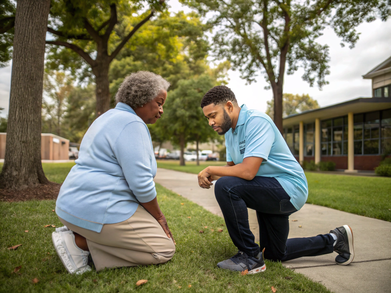 Neighbors conversing together in a comfortable San Antonio setting