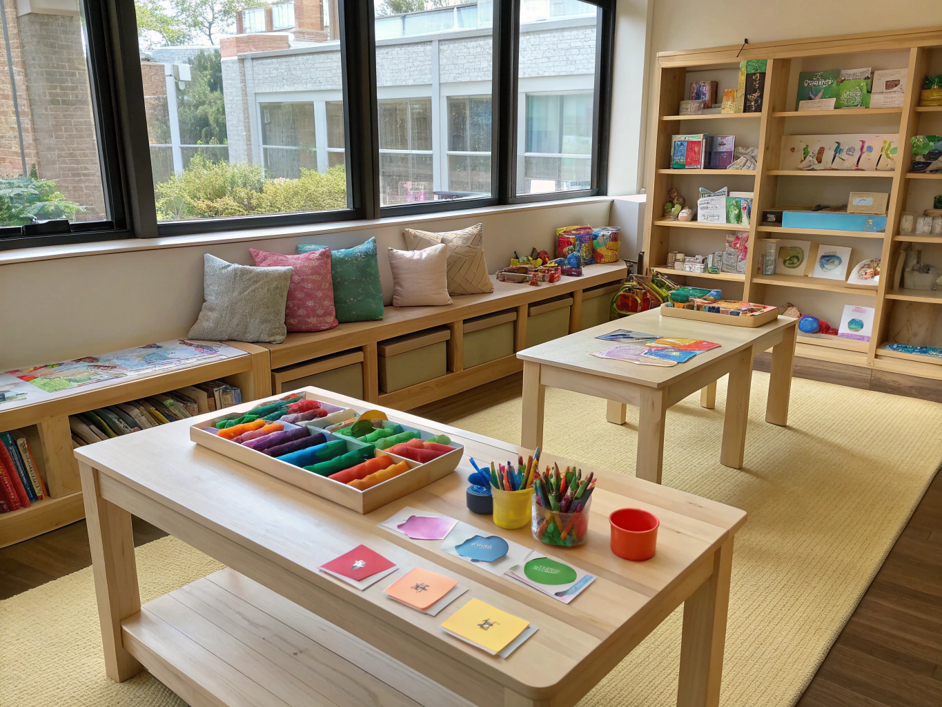 Inviting creative consultation corner for children and adolescents